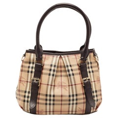 Burberry Beige Haymarket Check Coated Canvas and Leather Small Northfield Tote