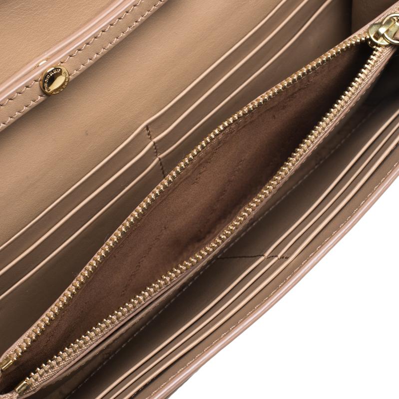 Women's Burberry Beige Haymarket Check Coated Canvas Henley Wallet On Chain