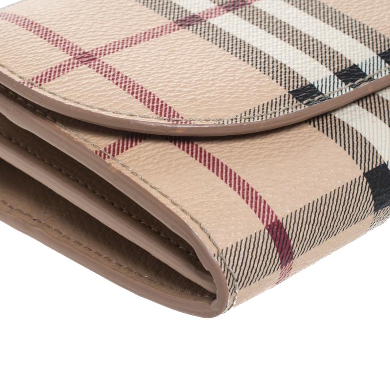 Burberry Beige Haymarket Check Coated Canvas Henley Wallet On Chain 2