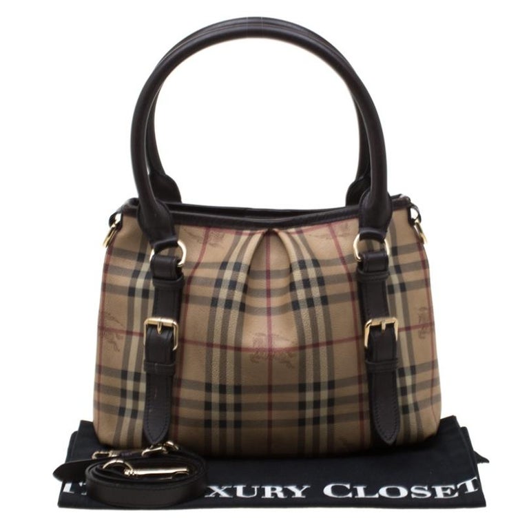 Burberry Beige Haymarket Check Coated Canvas Small Northfield Tote For ...