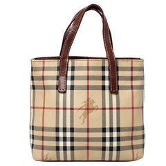 Burberry Beige Haymarket Check PVC Mini Tote