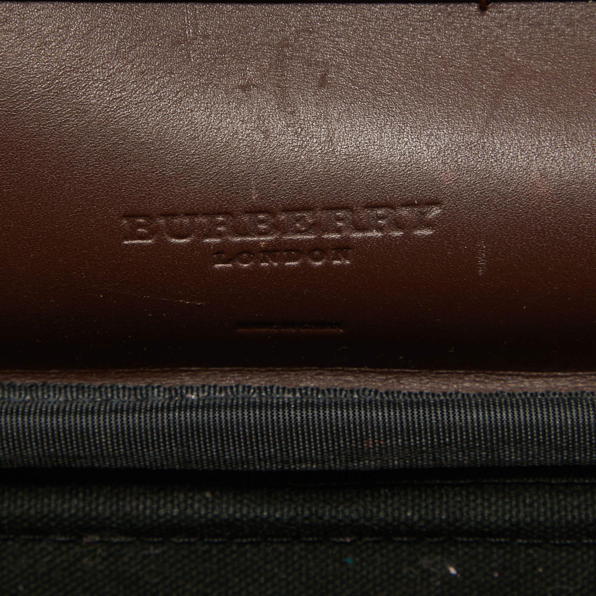 Burberry Beige Haymarket Coated Canvas Briefcase 8