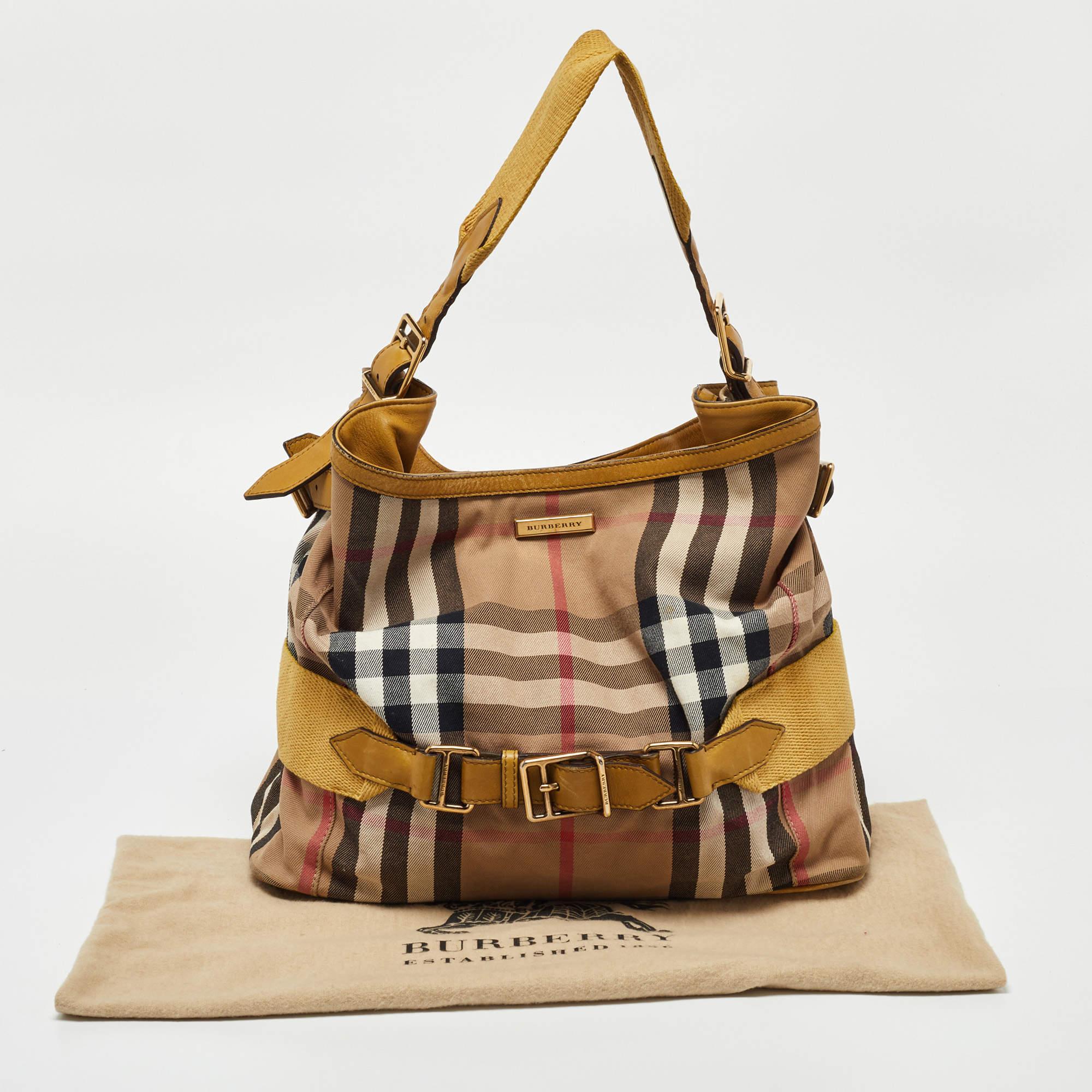 Burberry Beige Houe Check Canvas and Leather Aurelia Diaper Bag For Sale 13