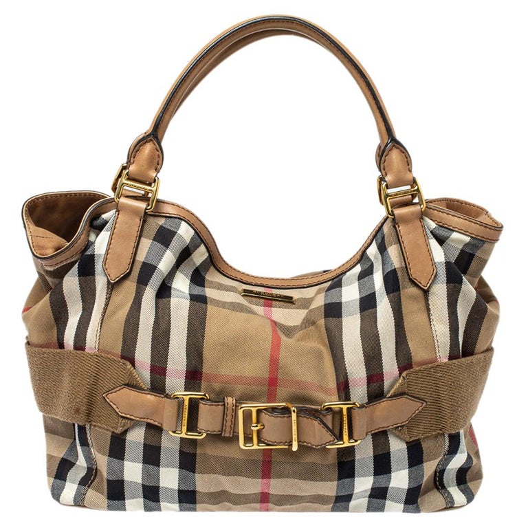 The belt cloth handbag Burberry Beige in Cloth - 32460163