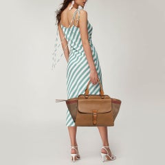 Burberry Tote media Harcourt in tela e pelle a quadri House beige