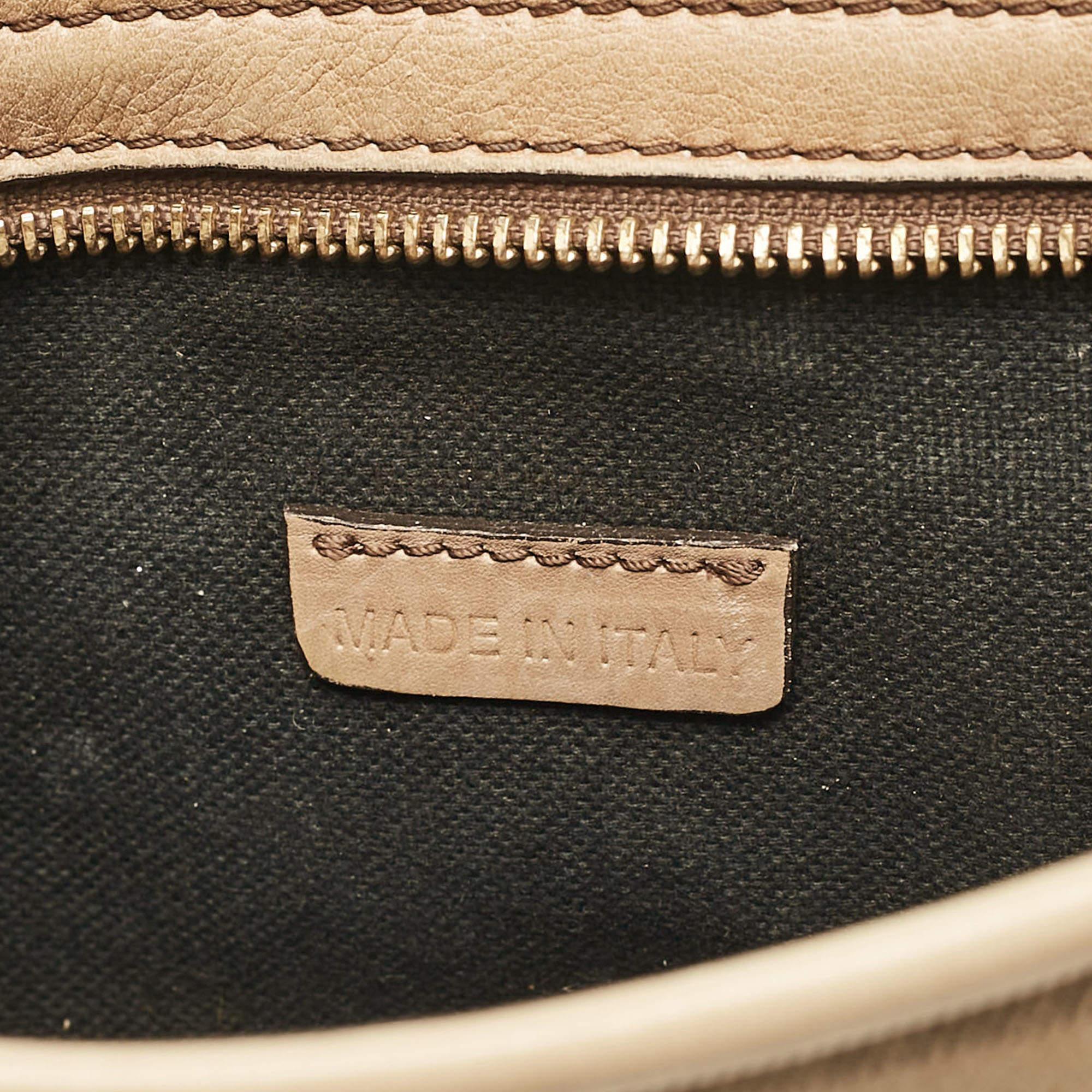 Burberry Beige House Check Fabric Baguette Bag 5