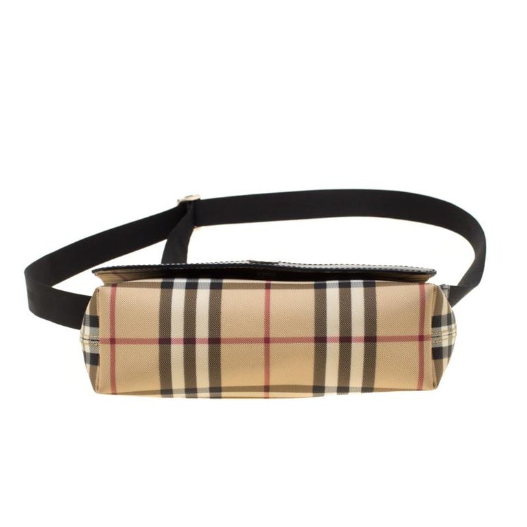 Burberry Beige House Check PVC Messenger Bag For Sale at 1stDibs