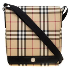 Burberry Beige House Check PVC Messenger Bag