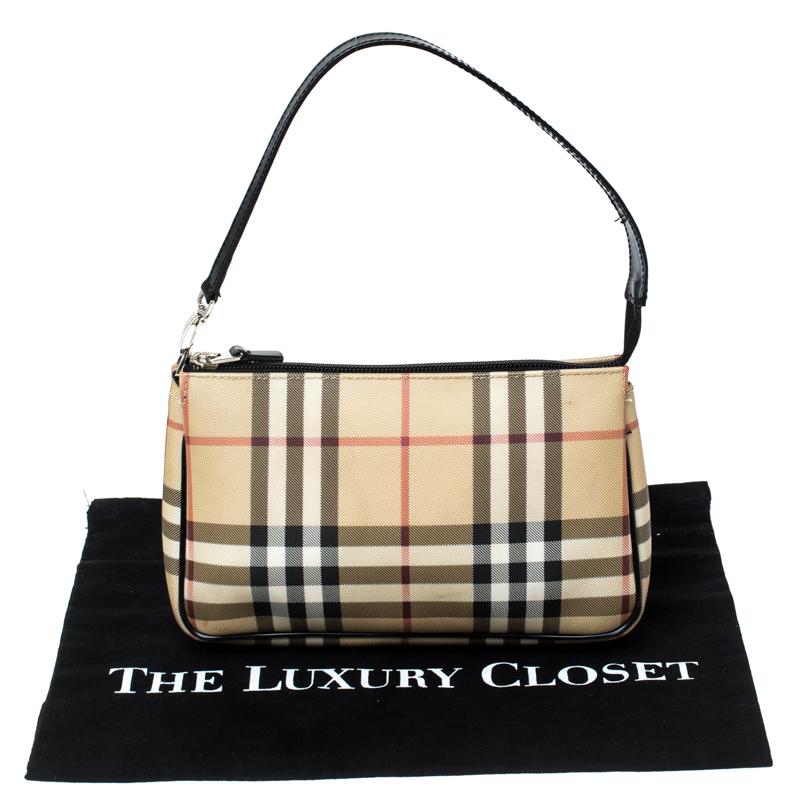 Burberry Beige House Check PVC Pochette Shoulder Bag 5