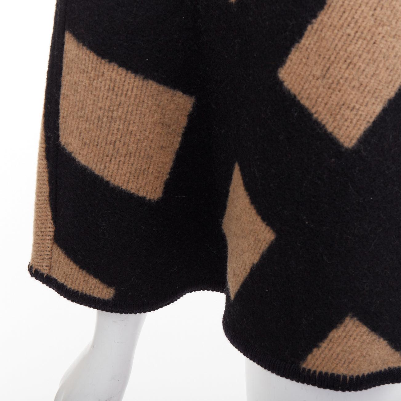 Burberry beige House Check lana cashmere incatenato mantella coperta poncho in vendita 2