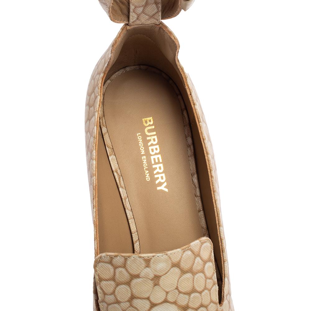 Burberry Beige Leather Ankle Strap Pointed Toe Pumps Size 37 3