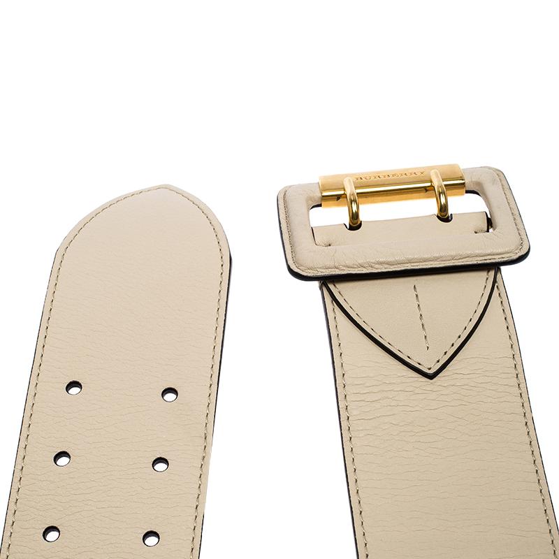Women's Burberry Beige Leather Ceceil Waist Belt 90CM