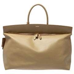 Burberry Beige Leather Extra Large Society Top Handle Bag