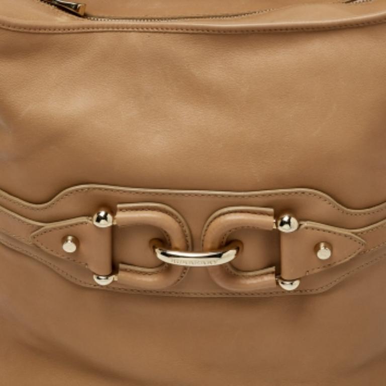 Burberry Beige Leather Horsebit Hobo For Sale 6