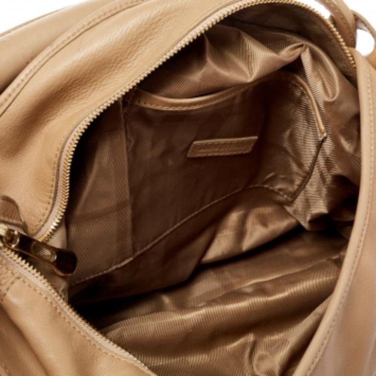 Women's Burberry Beige Leather Horsebit Hobo For Sale