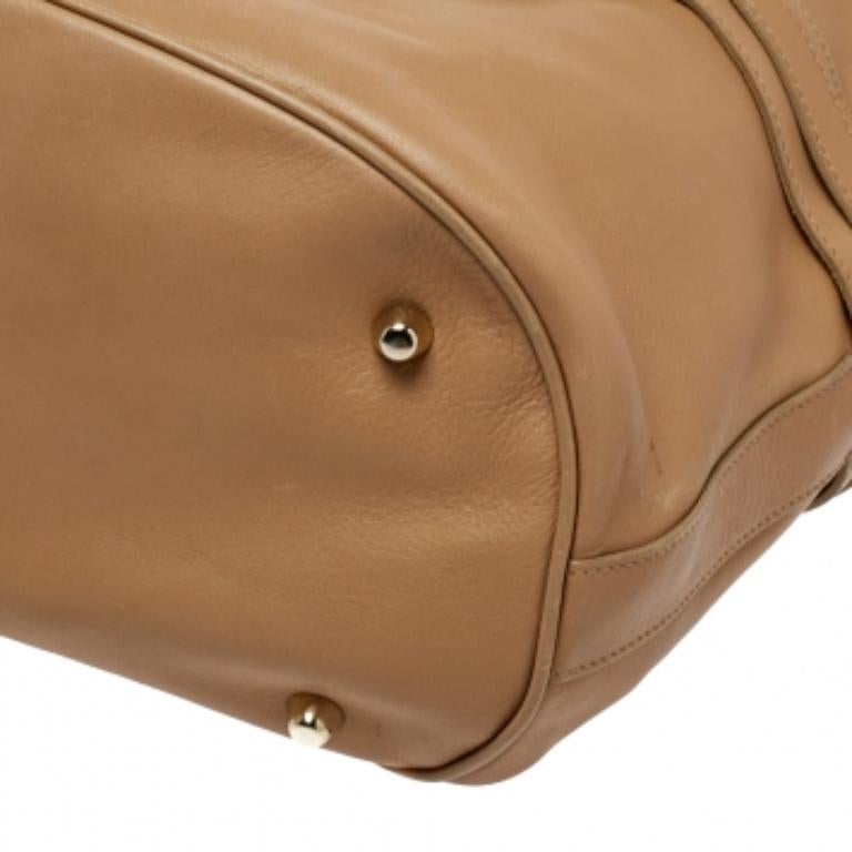 Burberry Beige Leather Horsebit Hobo For Sale 1