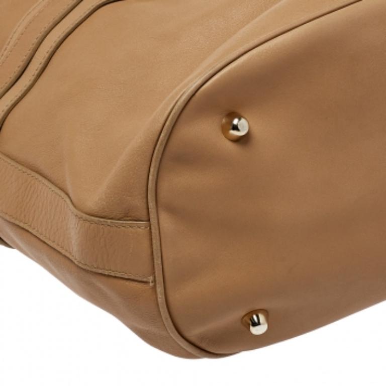 Burberry Beige Leather Horsebit Hobo For Sale 2