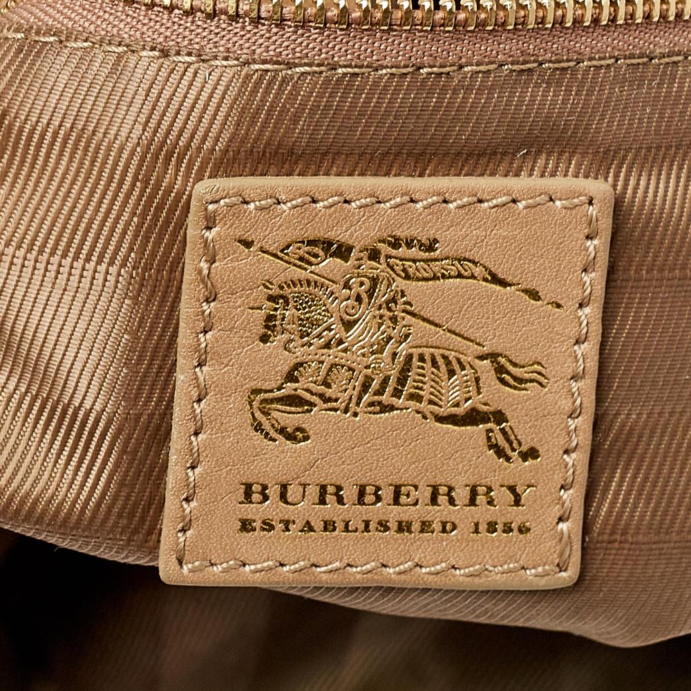 Burberry Beige Leather Horsebit Hobo For Sale 2
