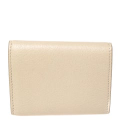 Burberry Beige Leather Leabrook Trifold Wallet
