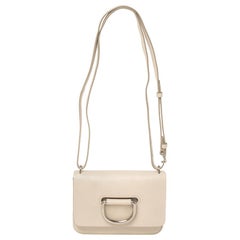 Used Burberry Beige Leather Mini D-Ring Crossbody Bag