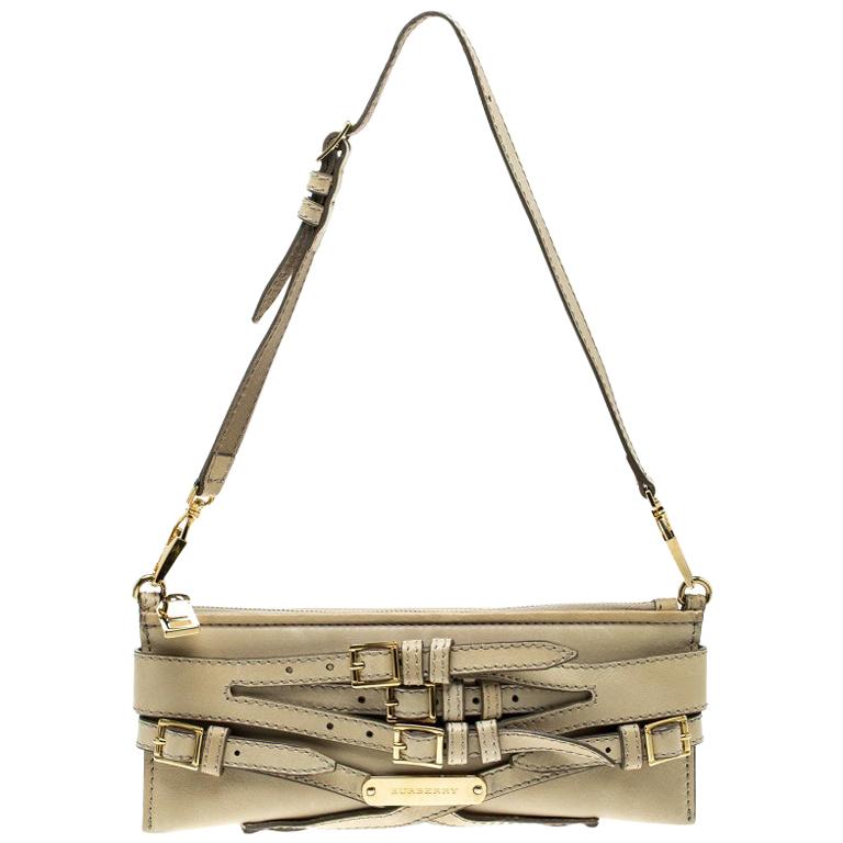 Burberry Beige Leather Pochette Shoulder Bag at 1stDibs