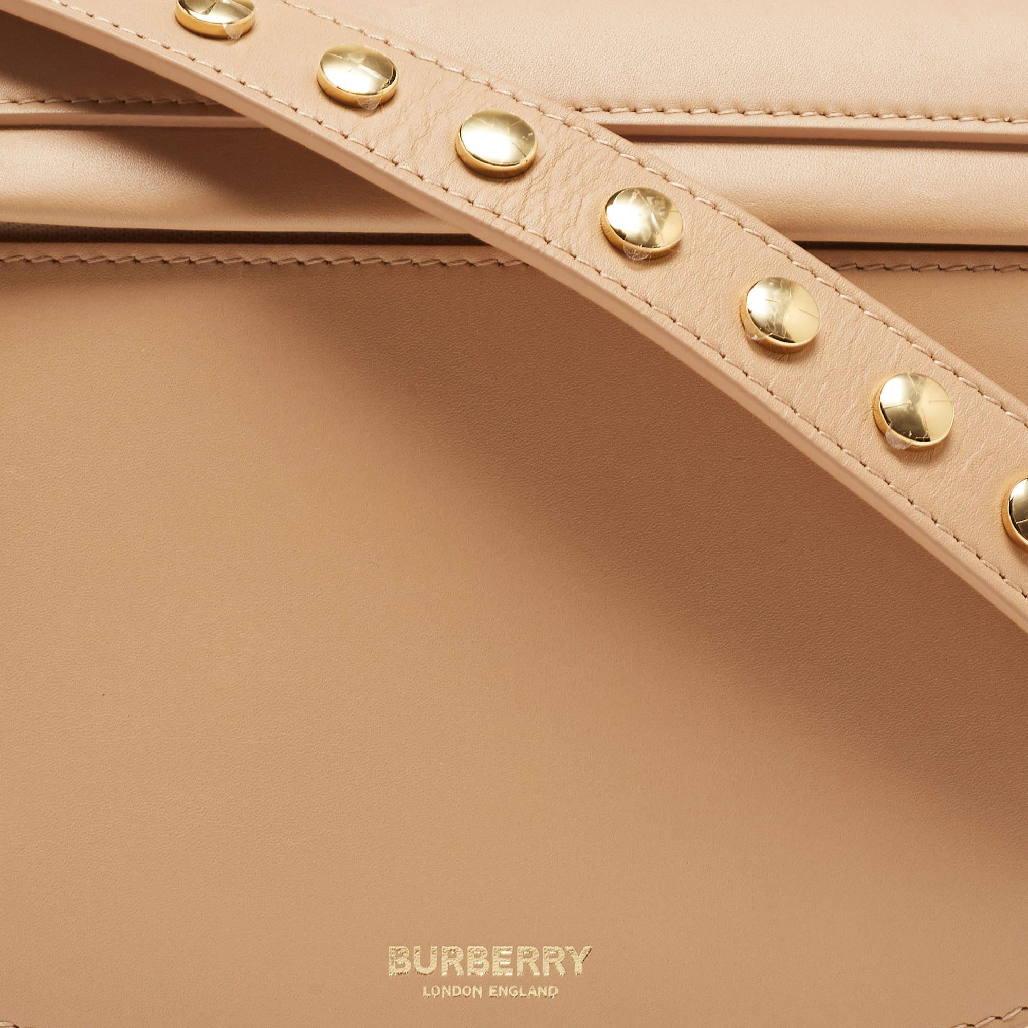 Burberry Beige Leather Small Studded Olympia Shoulder Bag 4