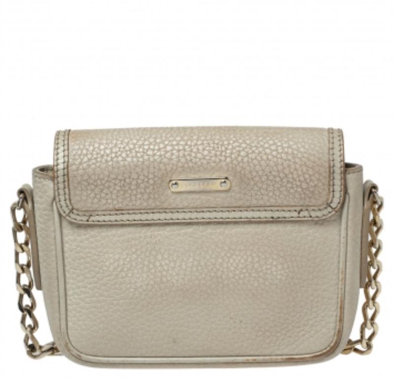 Donna Burberry Borsa a tracolla con nappe in pelle beige