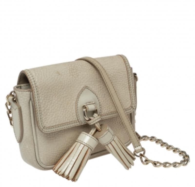 Burberry Borsa a tracolla con nappe in pelle beige 1