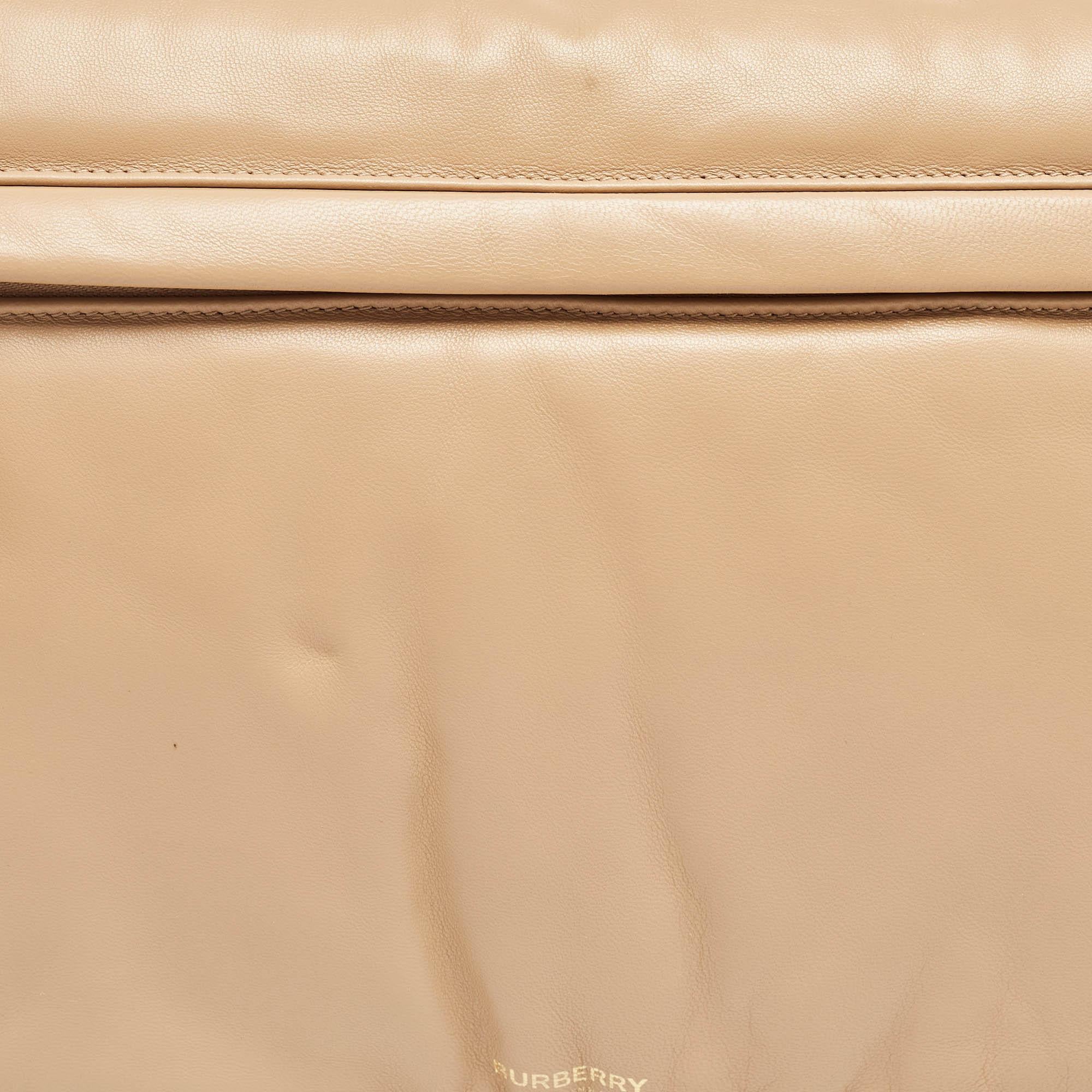 Burberry Beige Leather XL Olympia Shoulder Bag For Sale 1