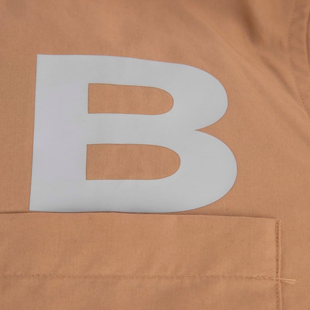 Burberry Beige Logo Print Knee Length Dress Size XS In Good Condition For Sale In London, GB
