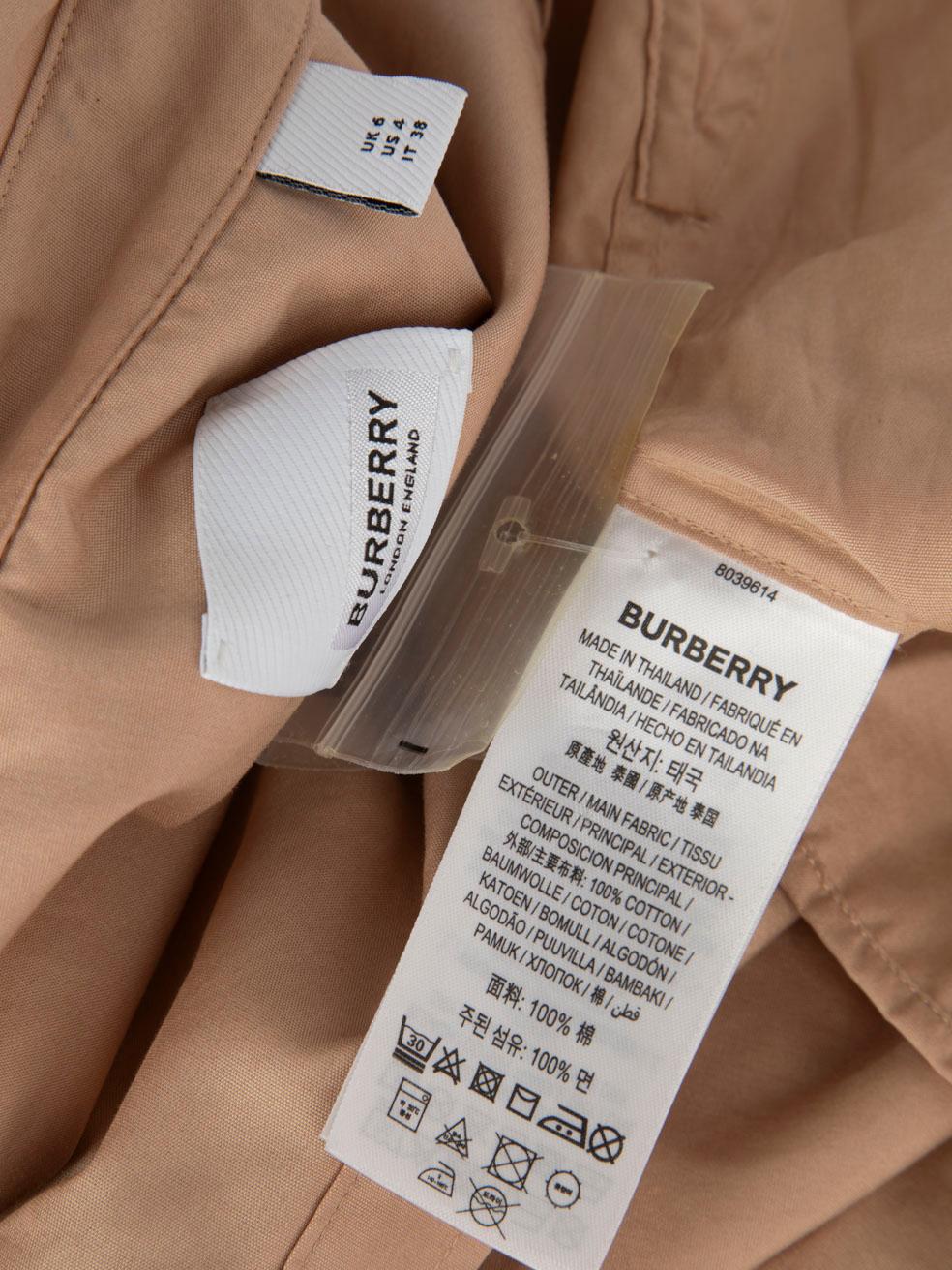 Women's Burberry Beige Logo Print Knee Length Dress Size XS For Sale