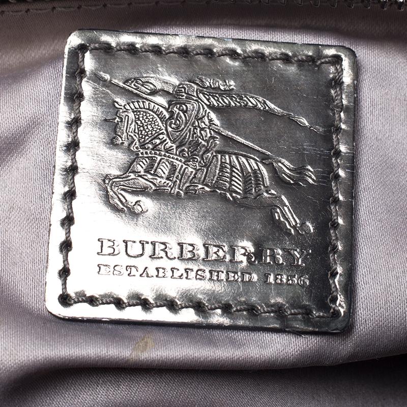 Women's Burberry Beige/Metallic Nova Check PVC and Patent Leather Zip Wristlet Clutch