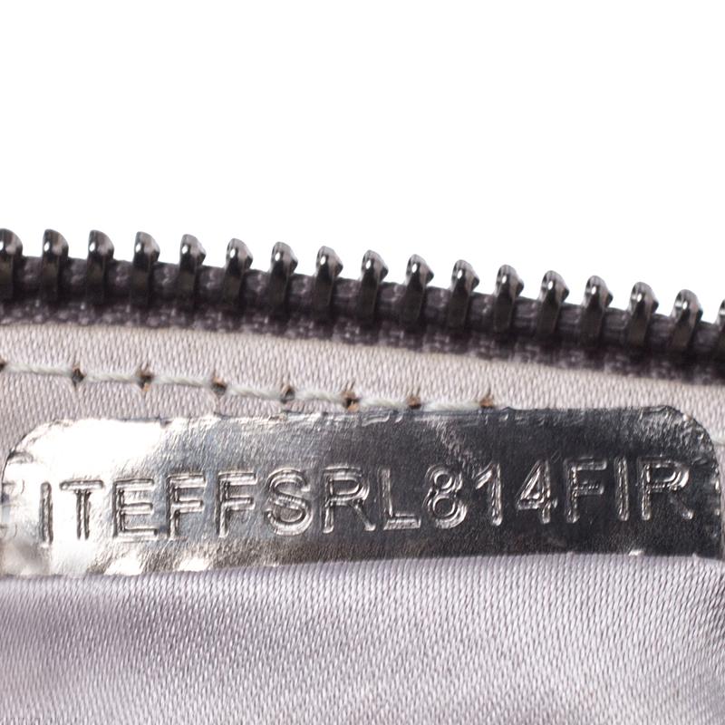 Burberry Beige/Metallic Nova Check PVC and Patent Leather Zip Wristlet Clutch 1