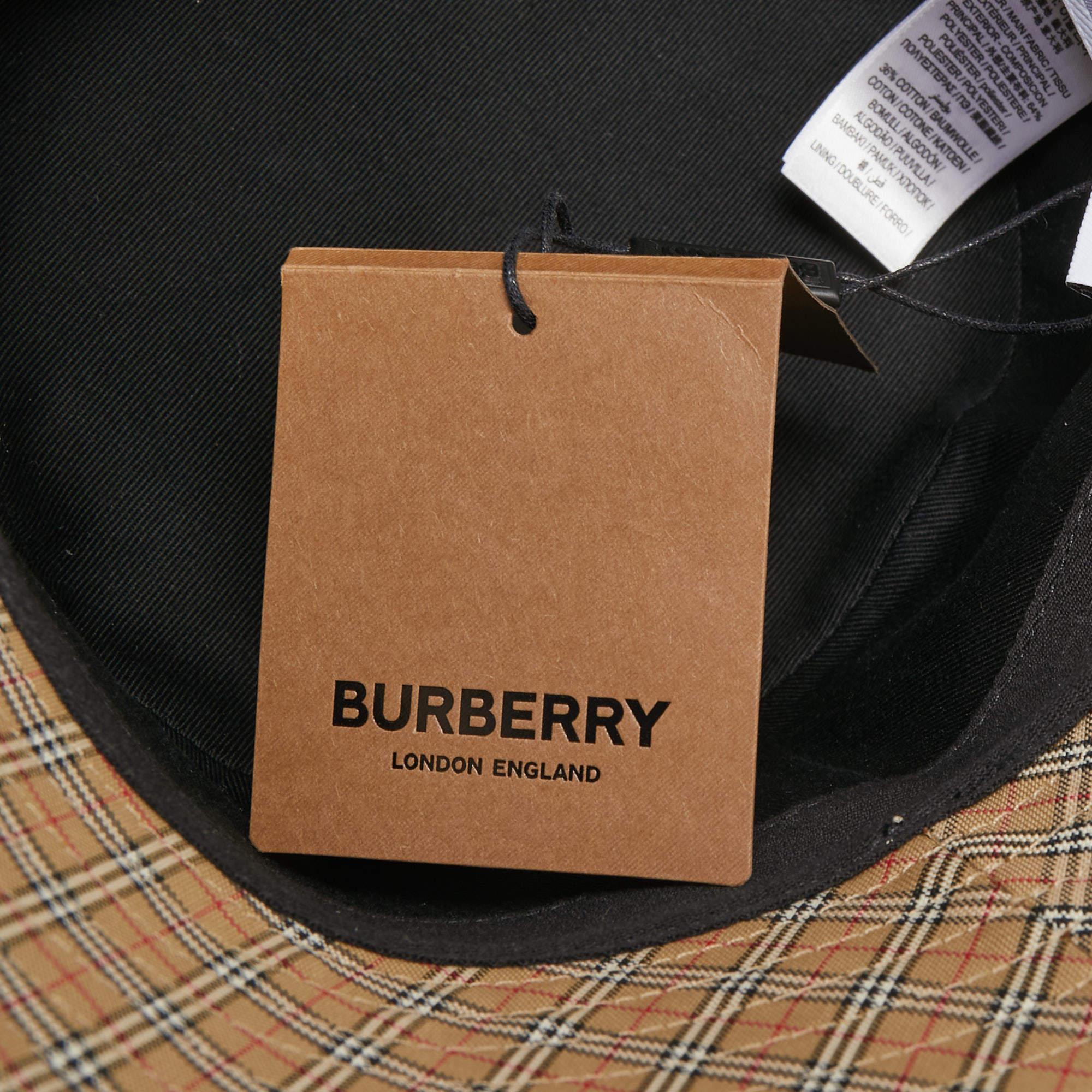 Burberry Beige Micro Check Bucket Hat S 1