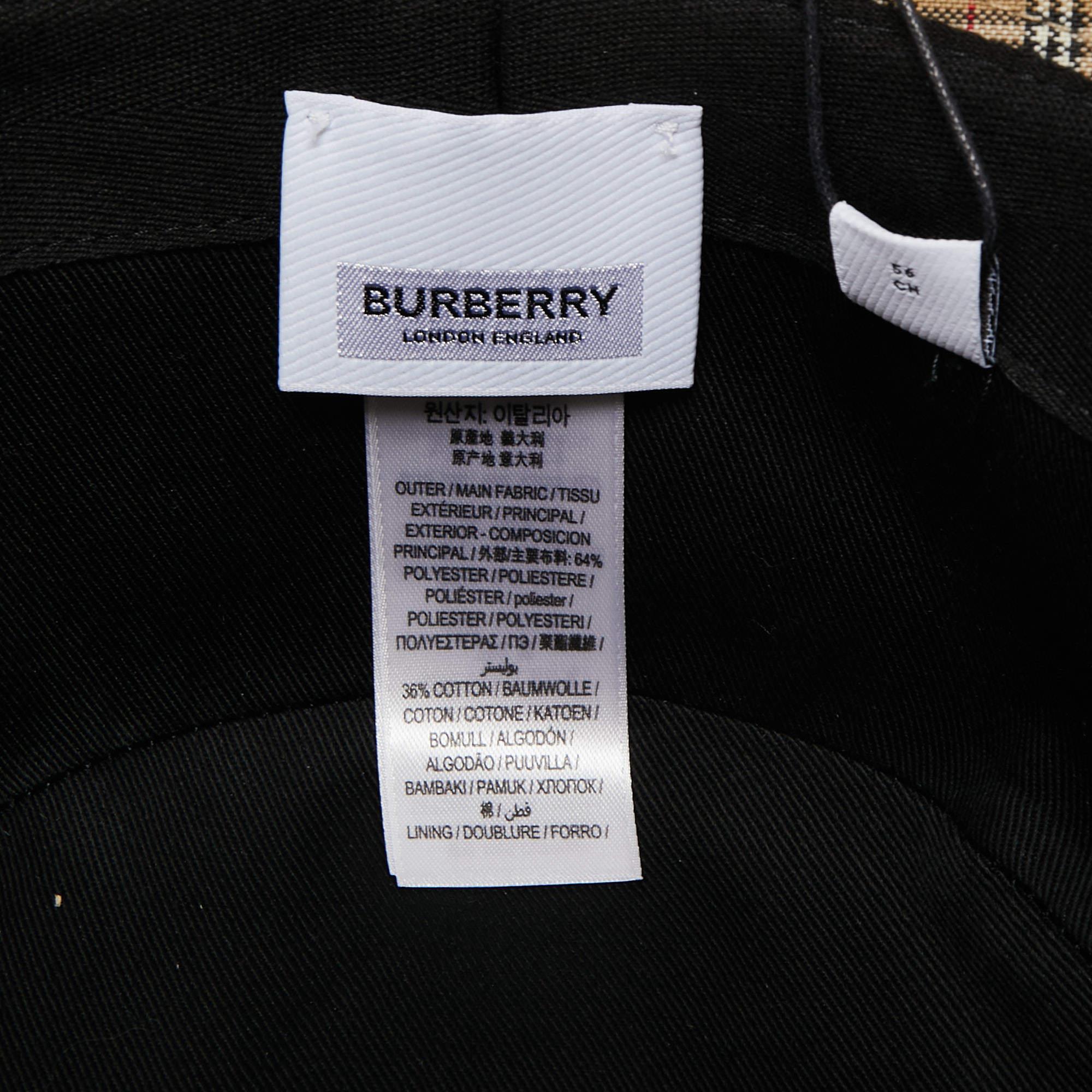 Burberry Beige Micro Check Bucket Hat S 2