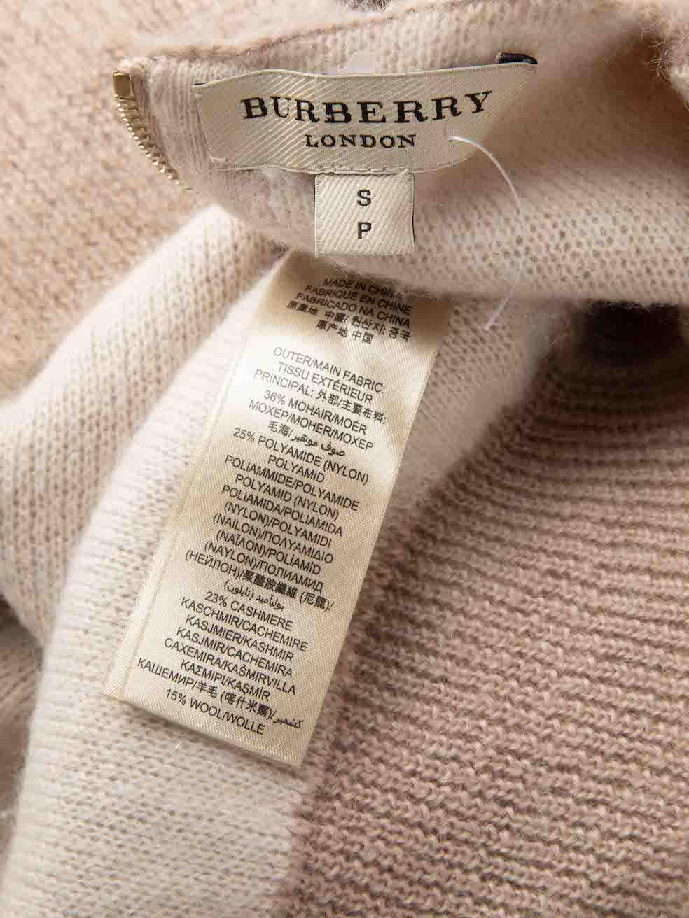 Women's Burberry Beige Mohair Knitted Short Sleeve Jumper Size S For Sale