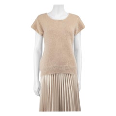 Burberry Beige Mohair Knitted Short Sleeve Jumper Size S