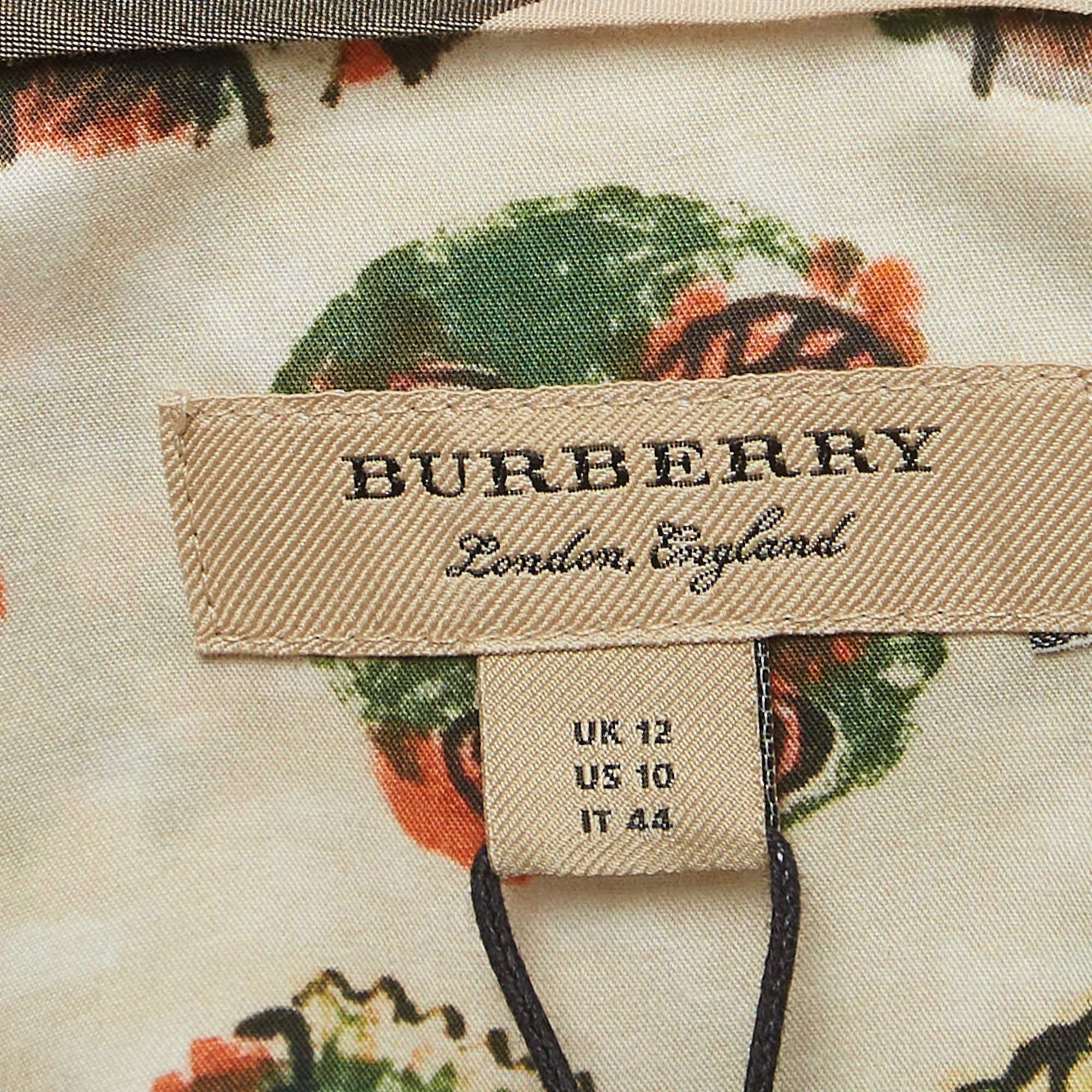 Women's Burberry Beige Monster Mask Print Cotton Ruffle Detail Shirt M For Sale
