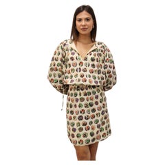 Beigefarbenes Kleid mit Monster-Maske-Druck von Burberry EU 38