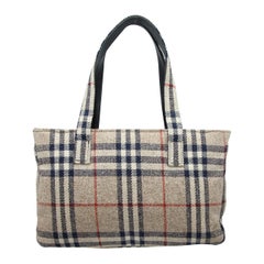 Burberry Beige & Multicolor Small Nova Check Tote