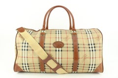 Burberry Beige Nova Check Boston Duffle Bag with Strap 110b52