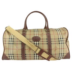 Burberry Beige Nova Check Boston Duffle Bag with Strap 123b28
