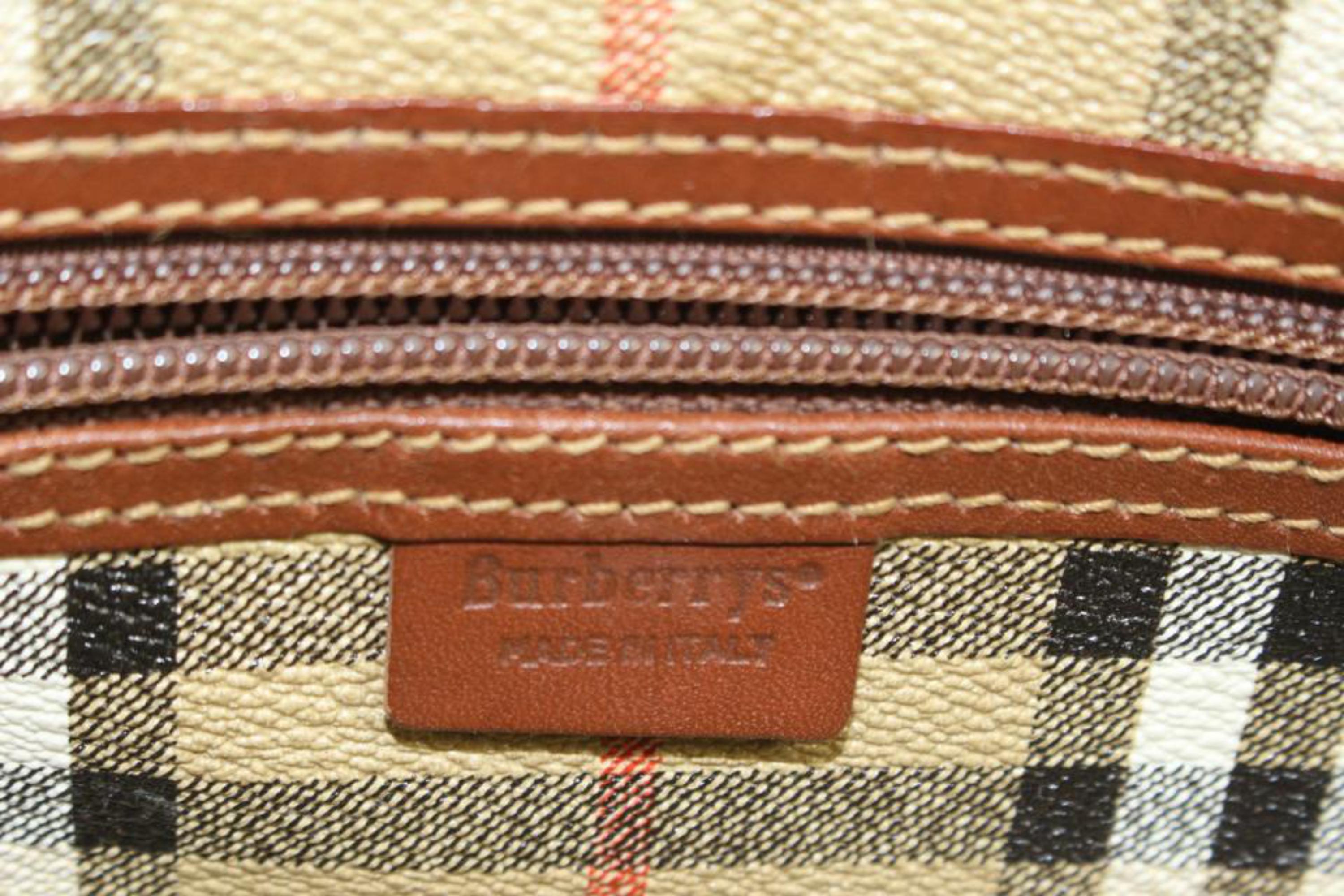 Burberry Beige Nova Check Boston Duffle Bag con tracolla 42b324s In condizioni buone in vendita a Dix hills, NY
