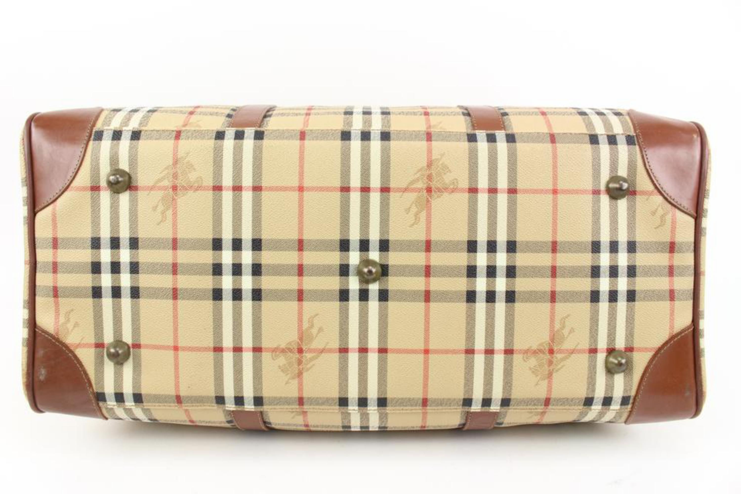 Burberry Beige Nova Check Boston Duffle Bag with Strap 42b324s For Sale 1