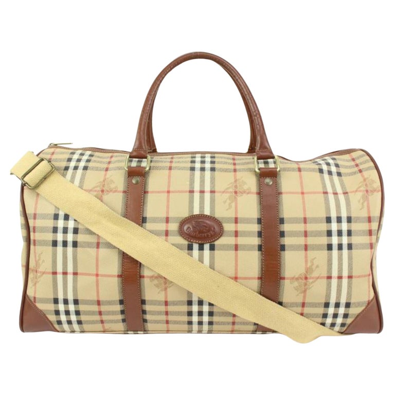 marmeren Messing herwinnen Burberry Beige Nova Check Boston Duffle Bag with Strap 42b324s For Sale at  1stDibs
