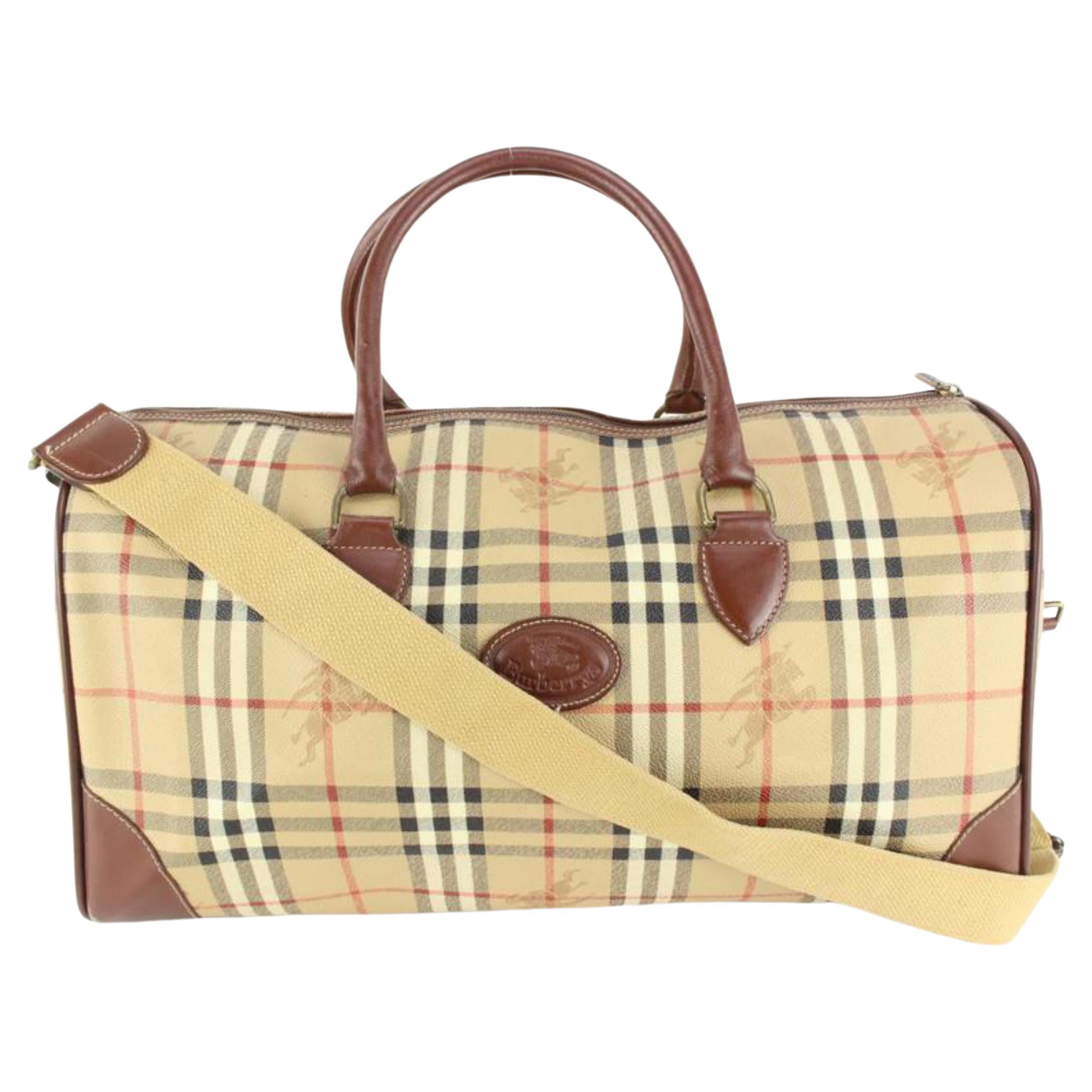 Burberry Beige Nova Check Boston Duffle with Strap 39b517s