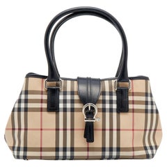 Burberry Beige Nova Check Canvas 'Eden' Satchel