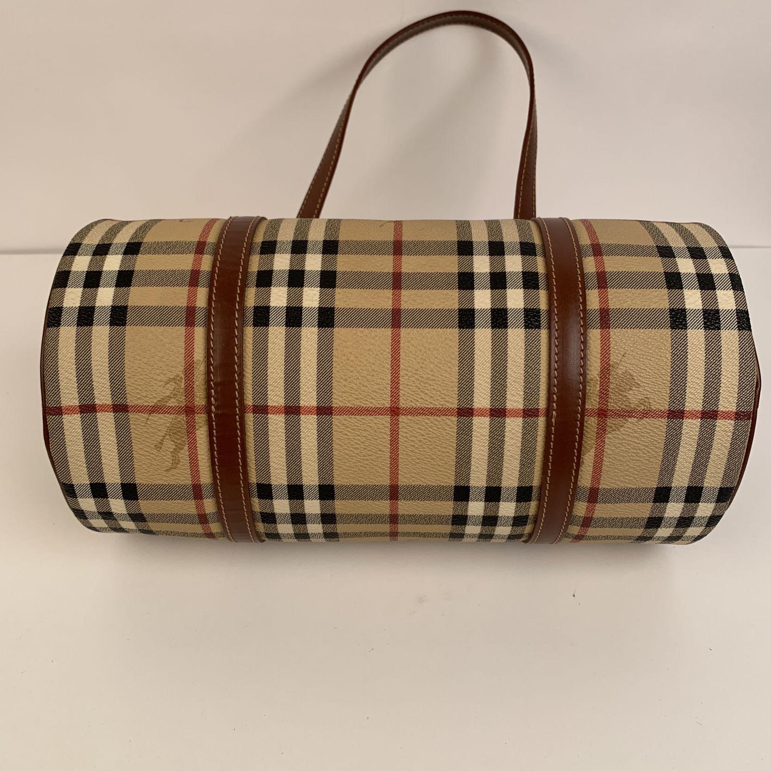 Burberry Beige Nova Check Canvas Handbag Satchel 1