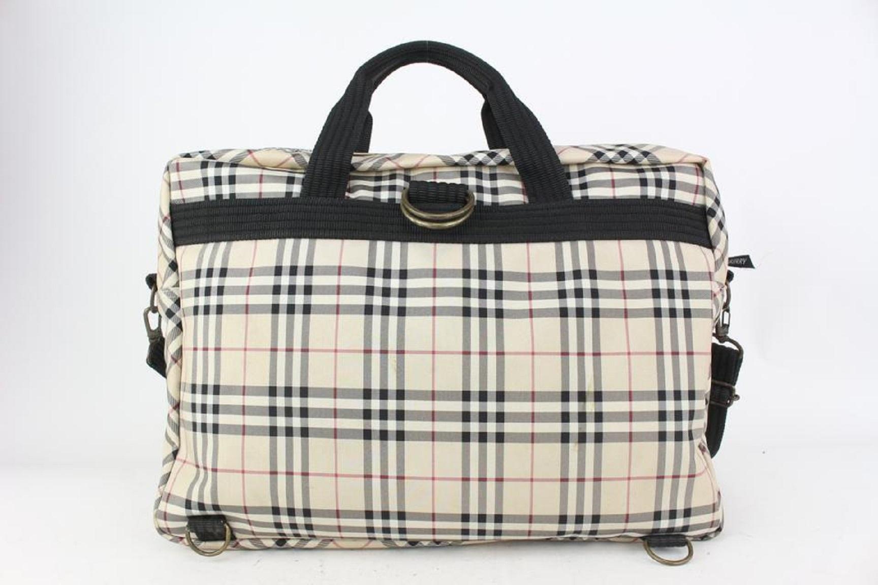 Women's Burberry Beige Nova Check Diaper Messenger Baby Bag 824bur50