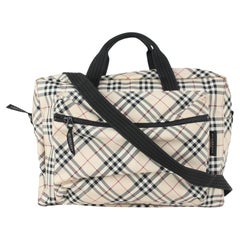 Used Burberry Beige Nova Check Diaper Messenger Baby Bag 824bur50